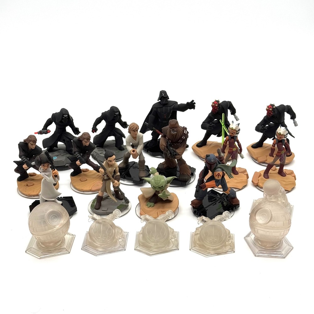 Star Wars Disney Infinity Figure Lot 15 Figures Vader Boba Fett Rey Yoda